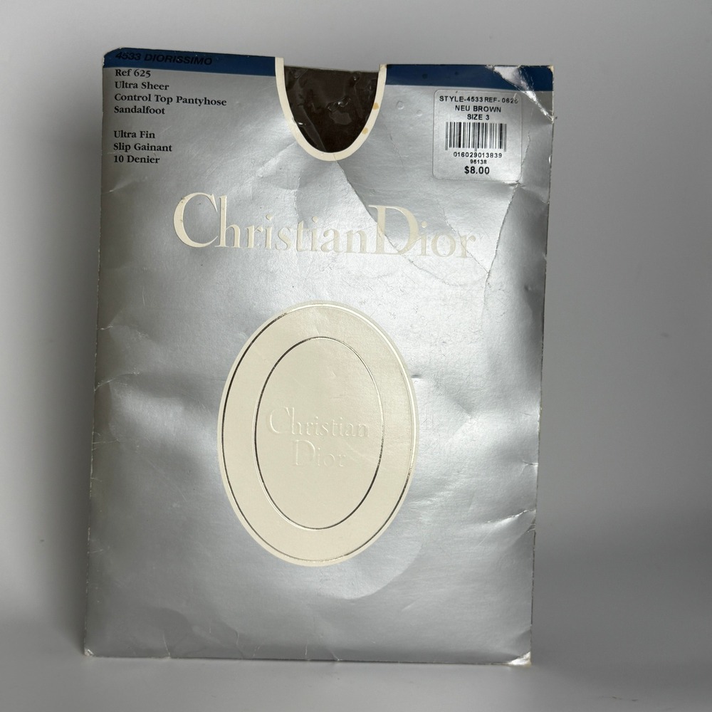 Christian Dior Pantyhose 3 Ultra Sheer Brown Control Top Academia Gilmore Office